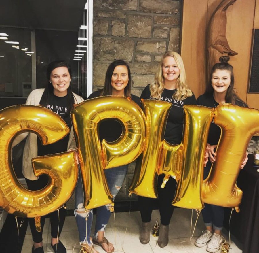 Gamma Phi Beta seniors take part in their philanthropy week (from left to right): Lauren Miller, '18, Megan Jacobsmeyer, '18, Emily Renna, '18, and Natalie Kurtenbach, '18.