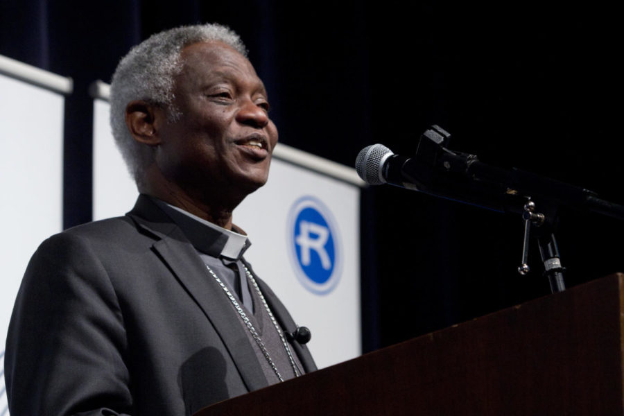 Cardinal Turkson speaking as part of Rockhurst Visiting Scholar Lecture Series on January 17, 2019.