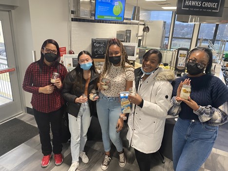 Rockhurst students enjoy an overnight oats bar on January 27.