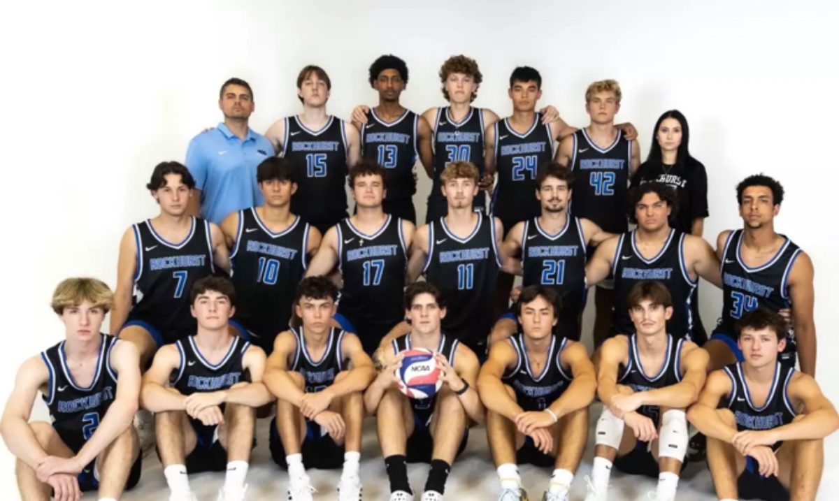 The 2024-25 Rockhurst men's volleyball squad on media day. Photo provided by Rockhurst Athletics.