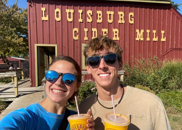 Katie Mead and Jack Del Vecchio visiting the Louisburg Cider Mill. Photo provided by Katie Mead.