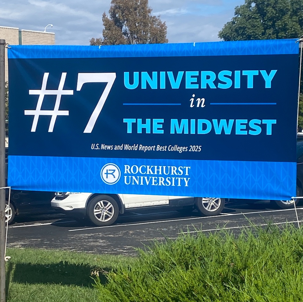 Rockhurst displays it U.S. News and World Report ranking at the university main entrance.