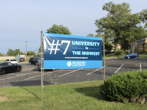 Rockhurst displays it U.S. News and World Report ranking at the university main entrance.