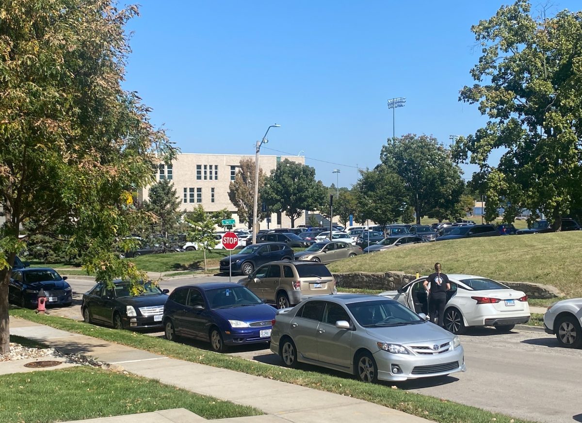 A view of a portion of the vehicles parked on and around Rockhurst university on October 8, 2024.