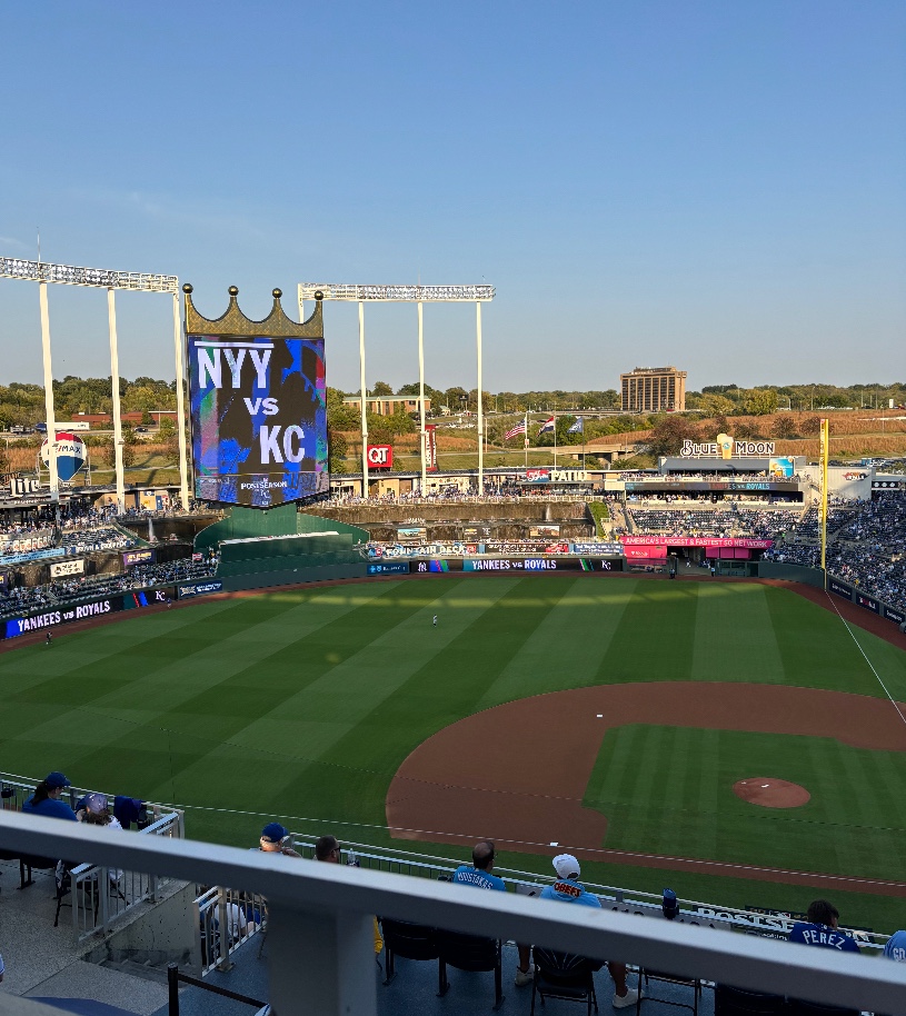 Game three of the American League Division Series at Kauffman Stadium in Kansas City, Missouri.