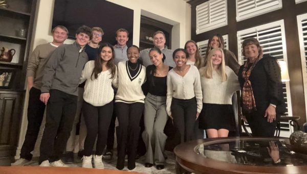 Rockhurst Student Senate gathered for dinner at President Sandra Cassady's house in November 2024. Photo provided by Abby McMaster